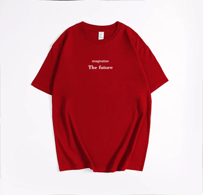 Small Letter Printed T Shirt Women Summer Cotton Soft Short Sleeve Tee - Image 15