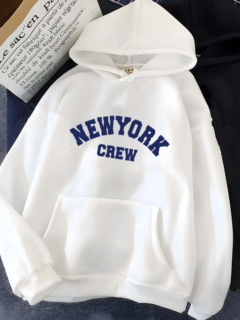 New York Letter Print Sweatshirt Women Soft Casual Loose Sportwear Female Hoodies - Image 9