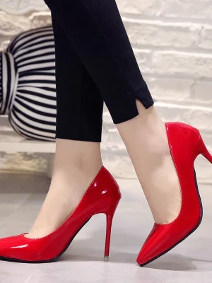 Nude Pumps for Women High Heel Shoes Female Fashion Patent Leather Sexy Pointed Toe