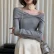Off Shoulder Knitted Shirt Women Sweater Pullover Tops Autumn