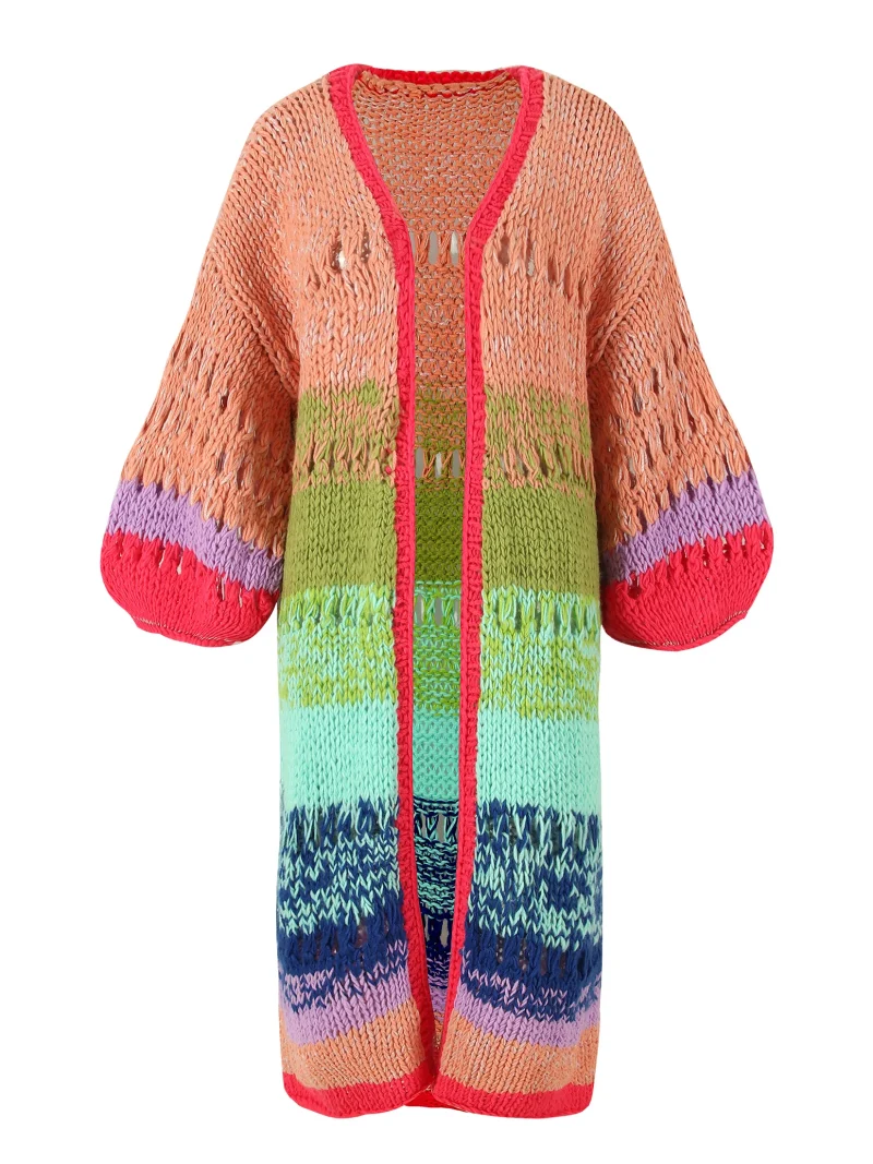 Handmade Boho Kimono Cardigan Sweater Women Coat 2024 Autumn - Image 15