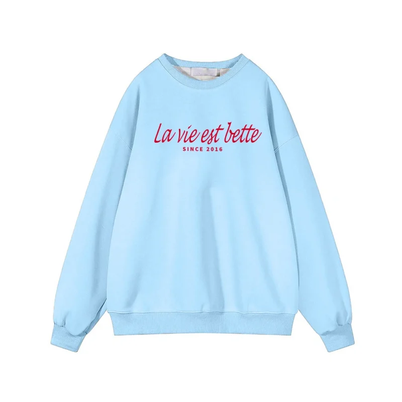 Autumn Casual Red Letter Print Sweatshirt Women Soft O Neck Ladies - Image 14