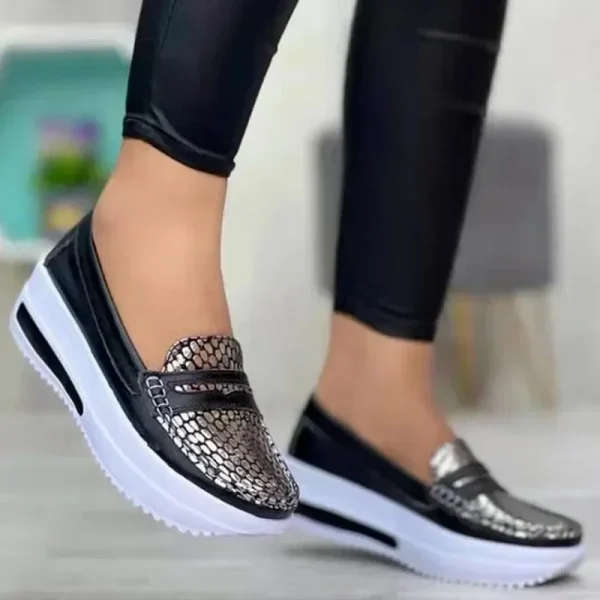 Casual Flat Shoes Women Fashion Round Toe Low Top Wedge Platform Sneakers - Image 5