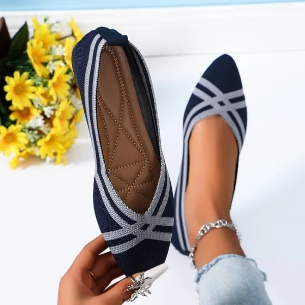 Autumn Women Casual Shoes for Woman Slip-on Pump Knit Single Flat Shoes - Image 4