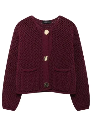 Women Hollow Out Chunky Knitted Cardigans 2024 Female Long Sleeve