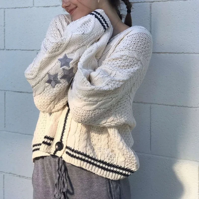 Knit Cardigan Women Autumn Gentle Solid Long Sleeve Single Breasted Female Sweaters - Image 3