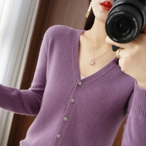 Women Cardigans 2024 Autumn Winter Single Breasted Knitwears - Image 4