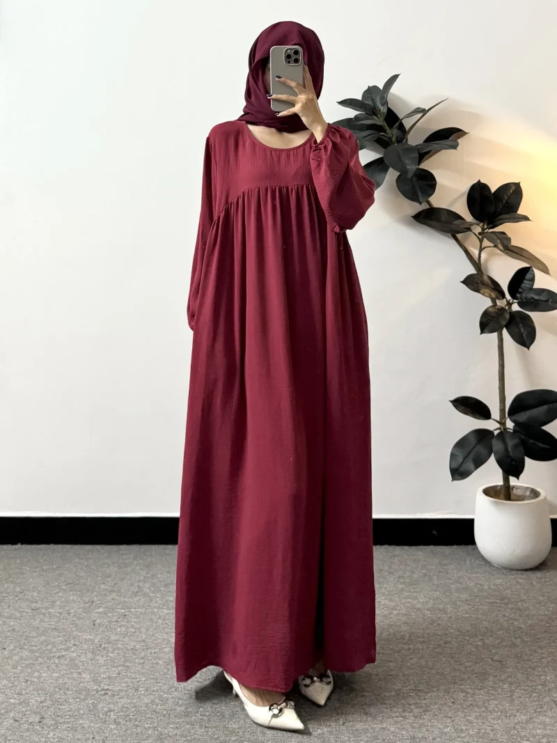 Loose Maxi Prayer Dress Muslim Modest Dresses Jilbabs Full Sleeve Casual - Image 15
