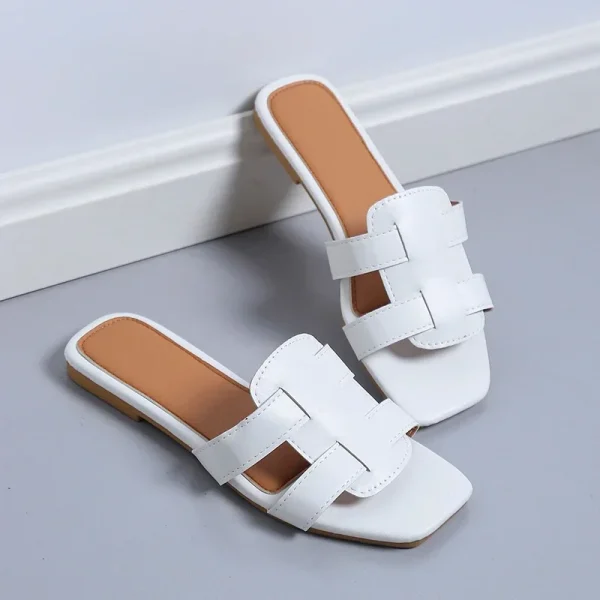 Summer Women's Slippers Roman Fashion Designer Flat Sandals Latex Soft Sole Shoes - Image 3