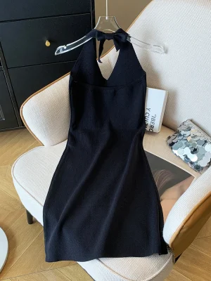 Summer Autumn Sleeveless Sweater Dress Women Mini Dresses Fashion