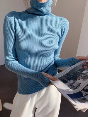 Women  Casual Sweater Turtleneck Fall Thermal Pullover Sweater