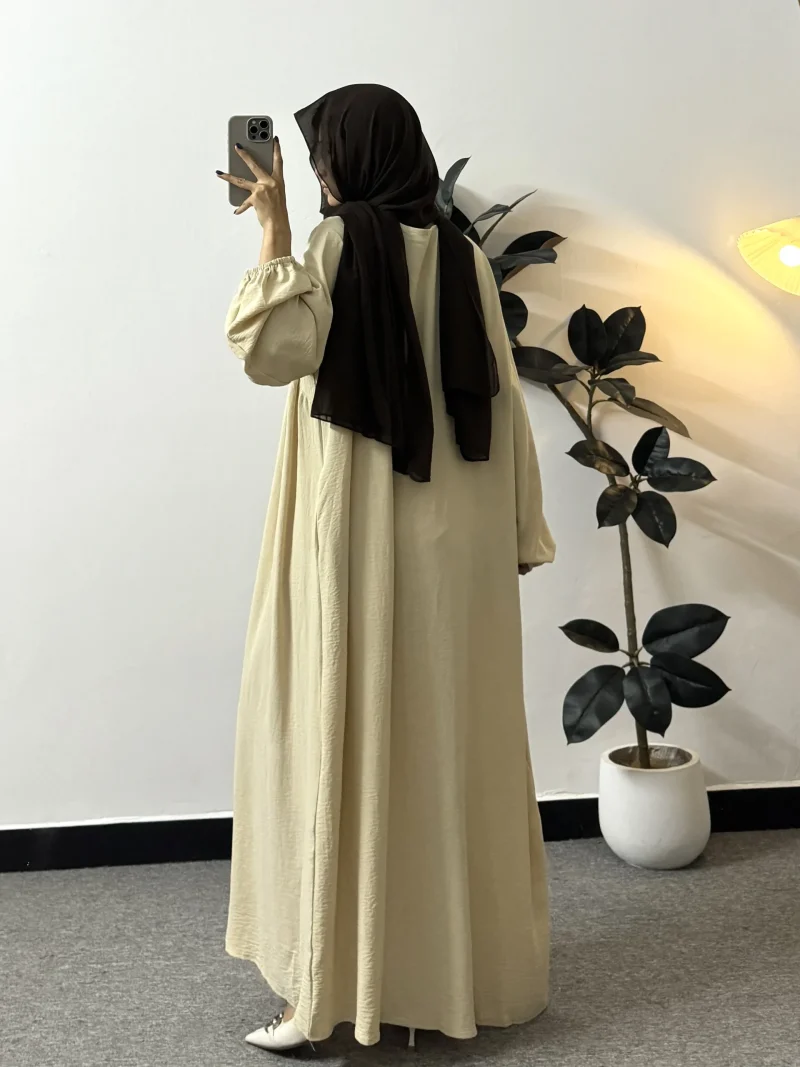 Loose Maxi Prayer Dress Muslim Modest Dresses Jilbabs Full Sleeve Casual - Image 13
