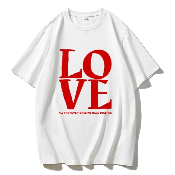 Letter Love Printed T Shirt Women Summer Cotton Soft Short Sleeve Tee