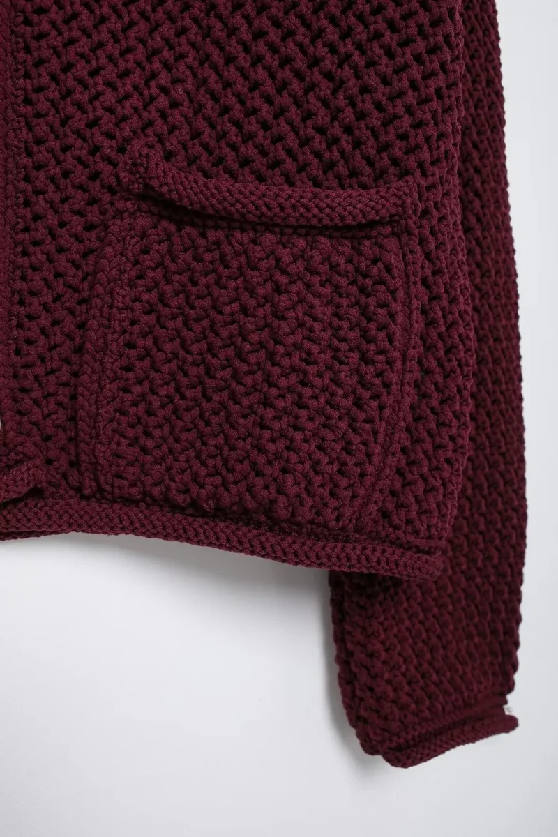 Women Hollow Out Chunky Knitted Cardigans 2024 Female Long Sleeve - Image 7