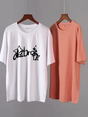 Casual Letter Graphic Printed T-shirt for Women 2024 Summer Soft Short Sleeve