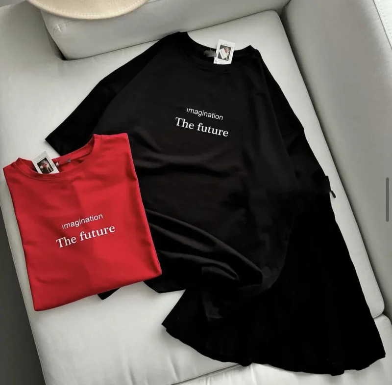 Small Letter Printed T Shirt Women Summer Cotton Soft Short Sleeve Tee - Image 5