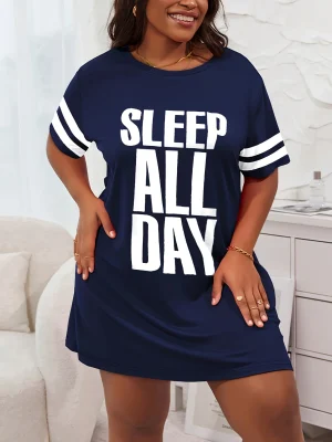 Sleep All Day Printed Women’s Nightgowns High Stretch Comfortable