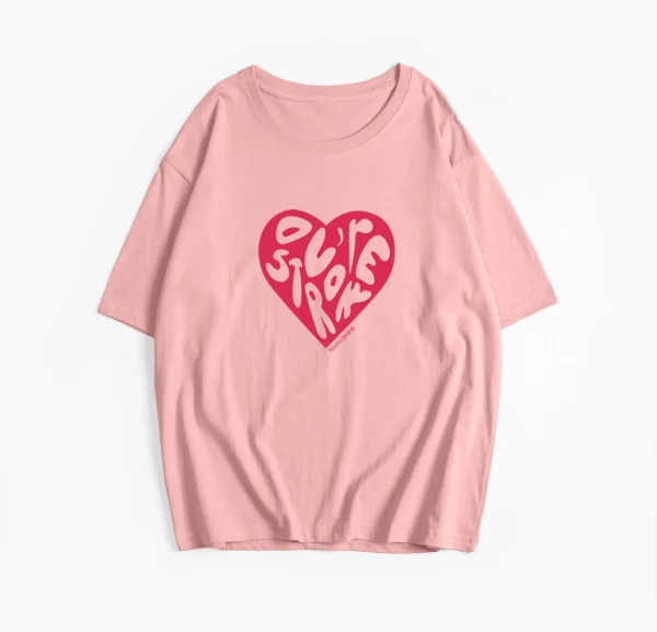 Heart Graphic Printed T Shirts Women Summer Oversized O-neck Short Sleeve - Image 8