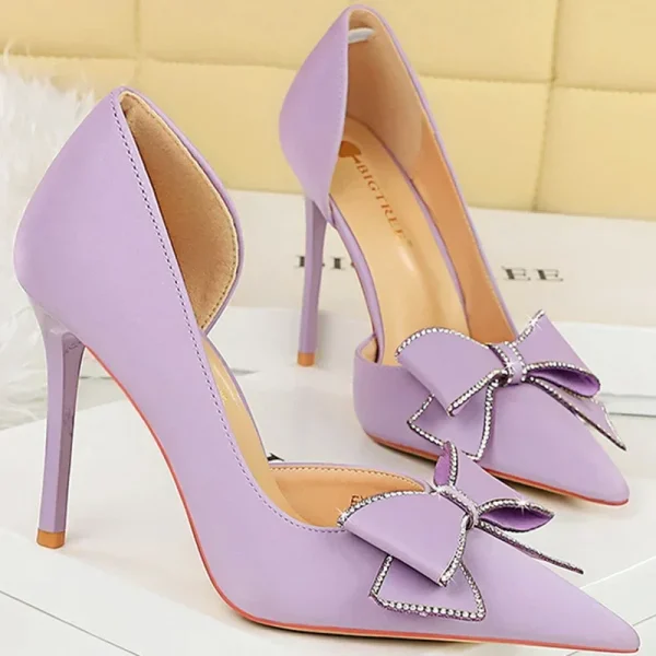 High Quality Party 10.5cm Thin High Heels Shoes Shallow Pointed Toe Side - Image 3