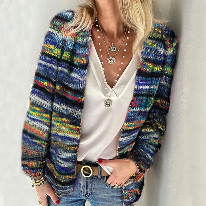 Sweater Knitted Cardigan Thin Loose Jacket For Women 2024 Korean Casual - Image 3