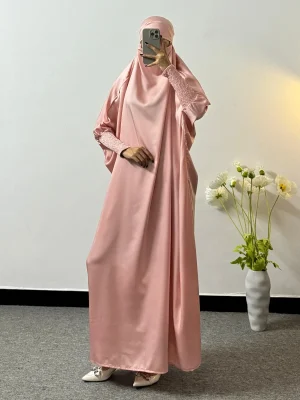 Muslim Abayas Smocking Sleeve Ramadan Dresses Dubai Robe HijabIslamic Clothing