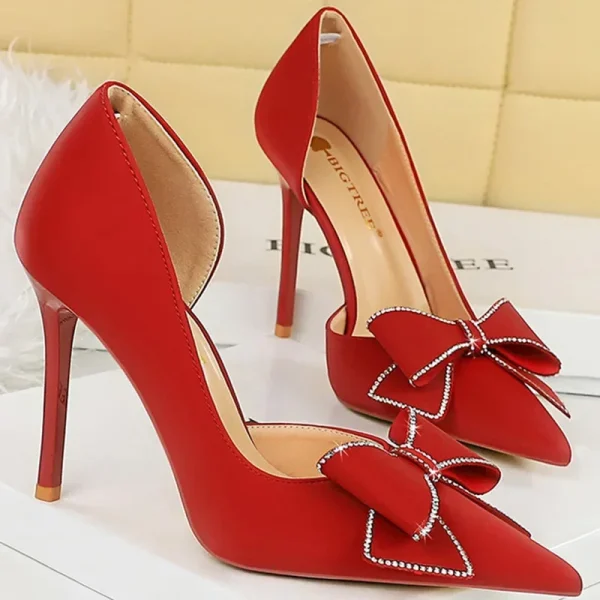 High Quality Party 10.5cm Thin High Heels Shoes Shallow Pointed Toe Side - Image 10