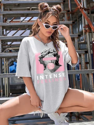 Women Graphic Printed Tops Summer Cotton Tees Female Casual O-Neck Tee Shirts