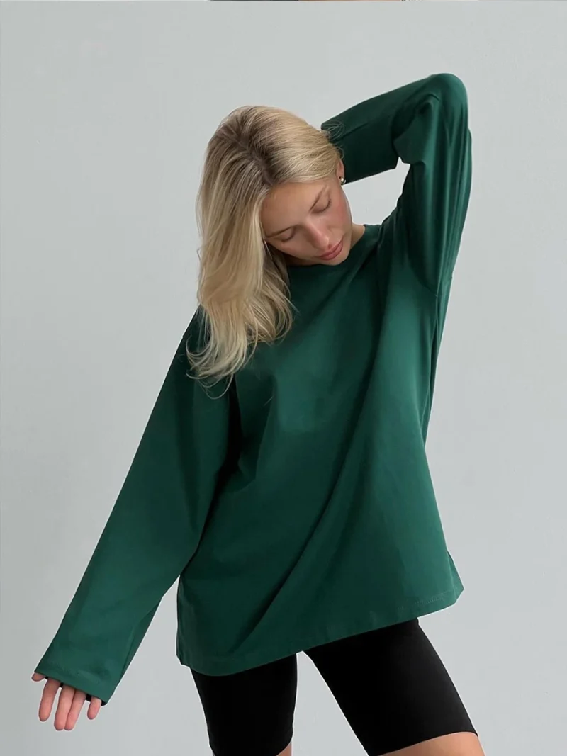 Cotton T Shirt Women Loose Oversized Pullover Chic Cusual Tees - Image 5