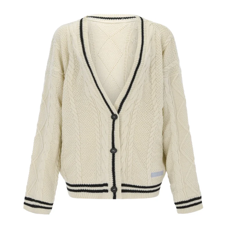 Star Loose Sweaters for Women Long Sleeve Single Breasted Oversize Knitted Cardigans - Image 6