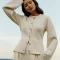 Elegant Wool Knitted Cardigan Jacket Women Autumn Winter Solid