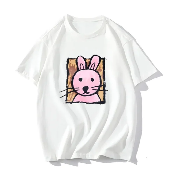 Cartoon Printed T-Shirt Women Soft Casual Short Sleeve Summer Cotton - Image 6