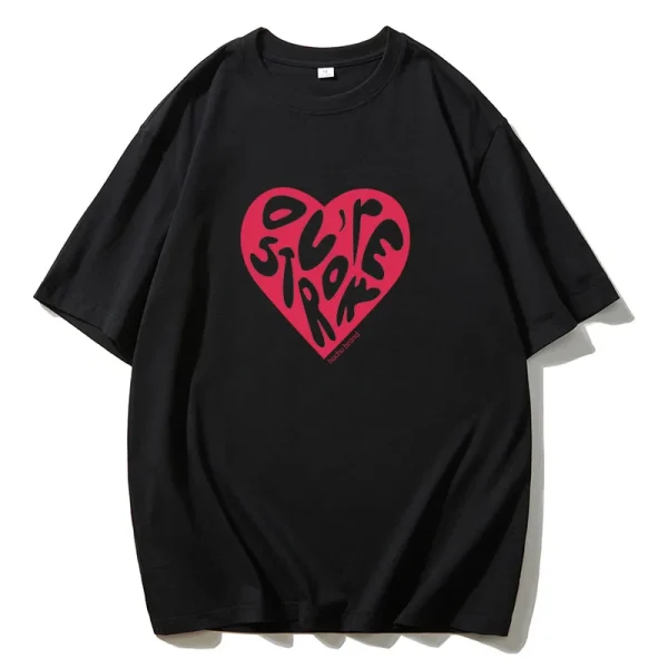 Heart Graphic Printed T Shirts Women Summer Oversized O-neck Short Sleeve - Image 5