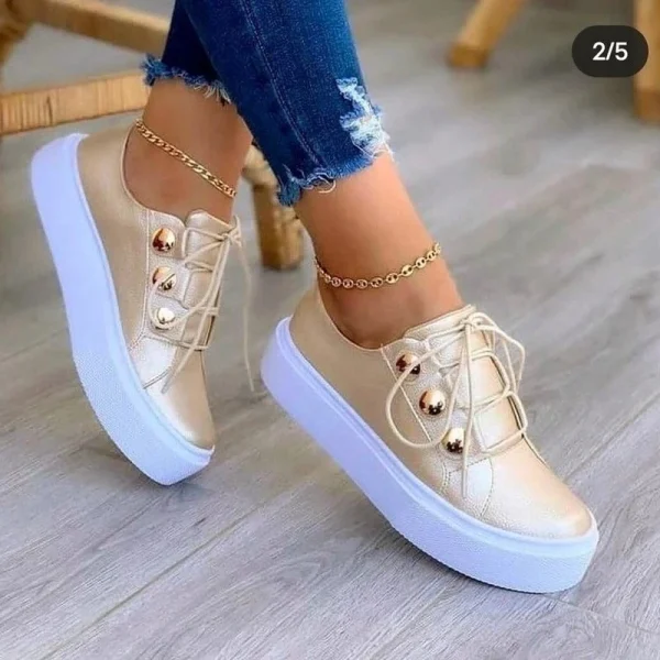 Summer New Women Shoes Fashion Round Toe Platform Shoes  Casual Sneakers - Image 2