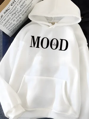 Simplic Letter Print Hoodies Women Soft Oversized Sportwear Female