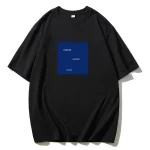 Blue Square Printed T Shirt Women Summer Cotton Soft Short Sleeve Tee - Image 10