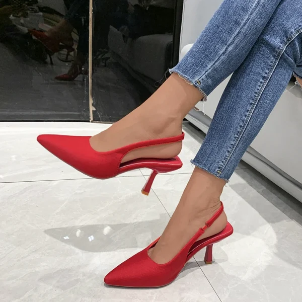 High Heels Women's Pointed Thin Heels Back Lift Sandals Fashion - Image 2