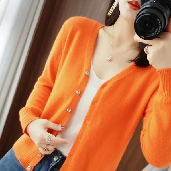 Women Cardigans 2024 Autumn Winter Single Breasted Knitwears - Image 2