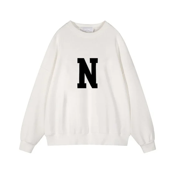 Simplic “N” Letter Print Sweatshirt Women Soft O Neck Ladies Vintage Pullovers Tops - Image 5