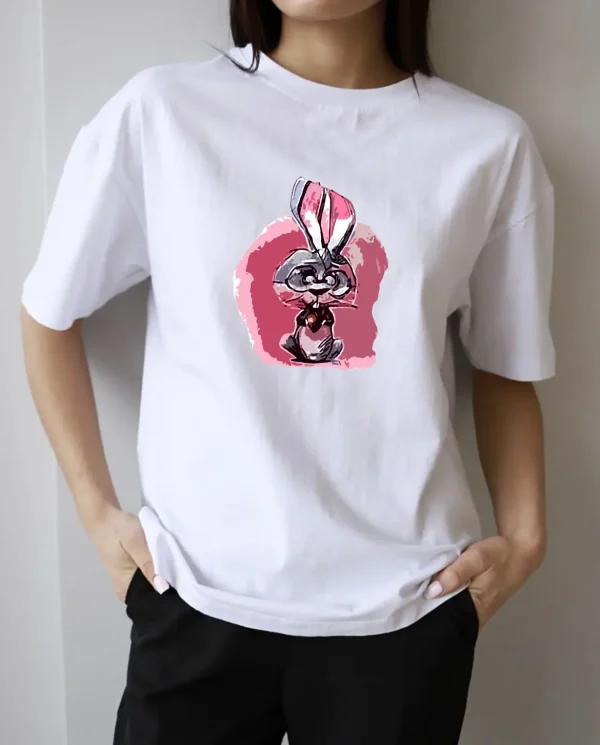 Kawaii Cartoon Printed T Shirt Women Summer Loose Casual Soft Female - Image 5