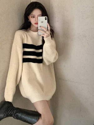 Sweaters Women Lazy Wind Loose Long Sleeve Knitted Pullovers Korean Oversize Casual Streetwear Jumpers Fall