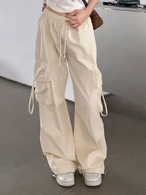 Cargo Pants Women Streetwear Harajuku Big Pockets Casual Trousers Korean