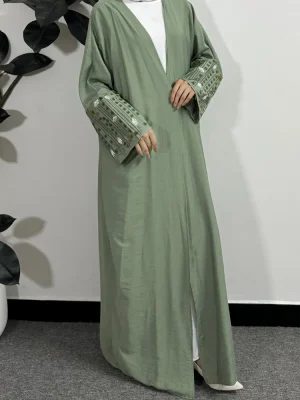 Muslim Kaftans Long Sleeve Maxi Length Ramadan Prayer Dresses Islamic Clothing