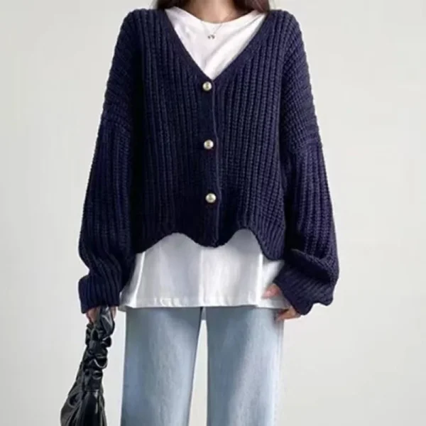 Lazy Wind Women Sweet Cardigan Korean Loose Long Sleeve Casual Knitted Coats - Image 5