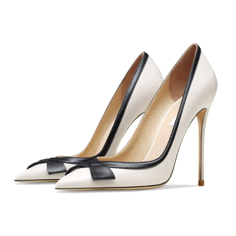 women's shoes Heels For Women 2024 Bowknot Fashion High Heels Sexy Pointed Toe - Image 2