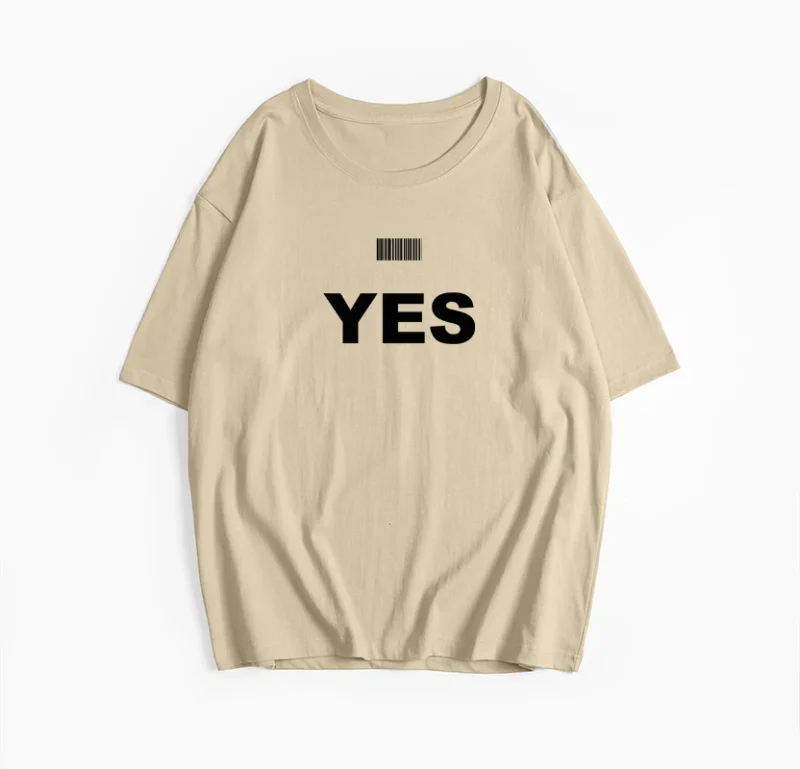 Letter "Yes" Printed T Shirt Women Summer Cotton Soft Short Sleeve Tee Female - Image 7