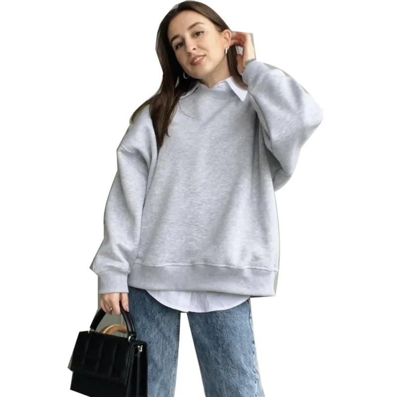Cotton Oversized Hoodies Women Autumn Winter Soft Warm Long Sleeve Female - Image 4