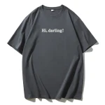 "Darling" Letter Printed T Shirt Women Summer Cotton Soft Short Sleeve Tee - Image 11