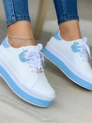 Women Sneakers 2024 New Woman Fashion Lace Up Shoes