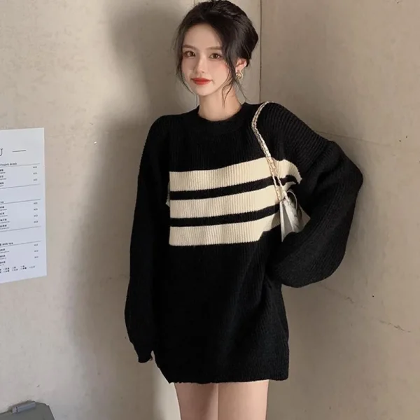 Sweaters Women Lazy Wind Loose Long Sleeve Knitted Pullovers Korean Oversize Casual Streetwear Jumpers Fall - Image 2