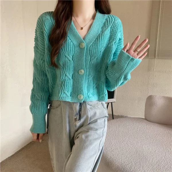 Japan Women Soft Sweet Cardigan Sweaters Casual Lazy Wind Loose Elegant Knitted Coat - Image 4